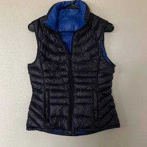 Charcoal grey & blue down vest!